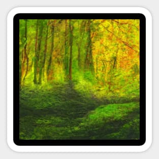 Artificial Intelligence  Green Nature Art- Nature Colored Art - AI Watercolor Sticker